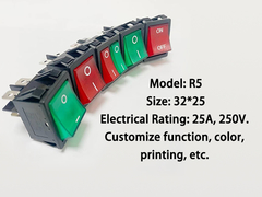 Hafif Country Rocker anahtarı 32 * 25mm 25A 250V