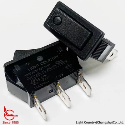 Tayvan Light Country R4 Siyah ON OFF Rocker anahtarı 33 * 15mm 16A 250V